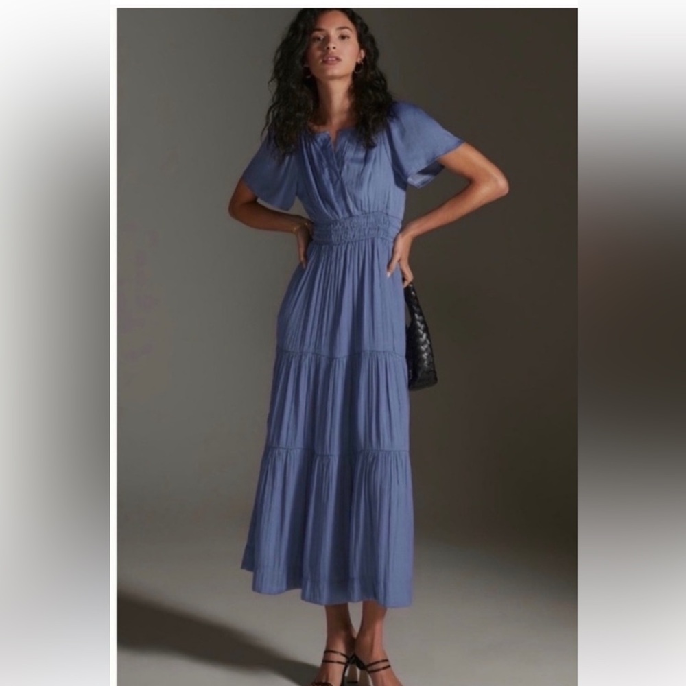 Anthropologie Blue Maxi Dress